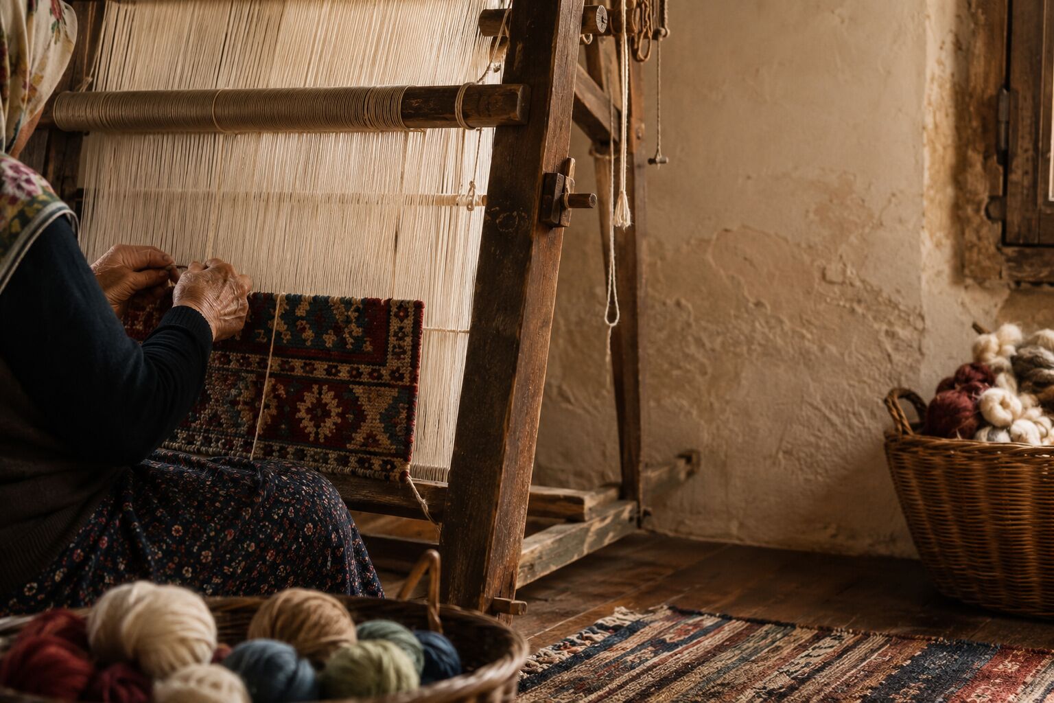Selected vintage handwoven rug